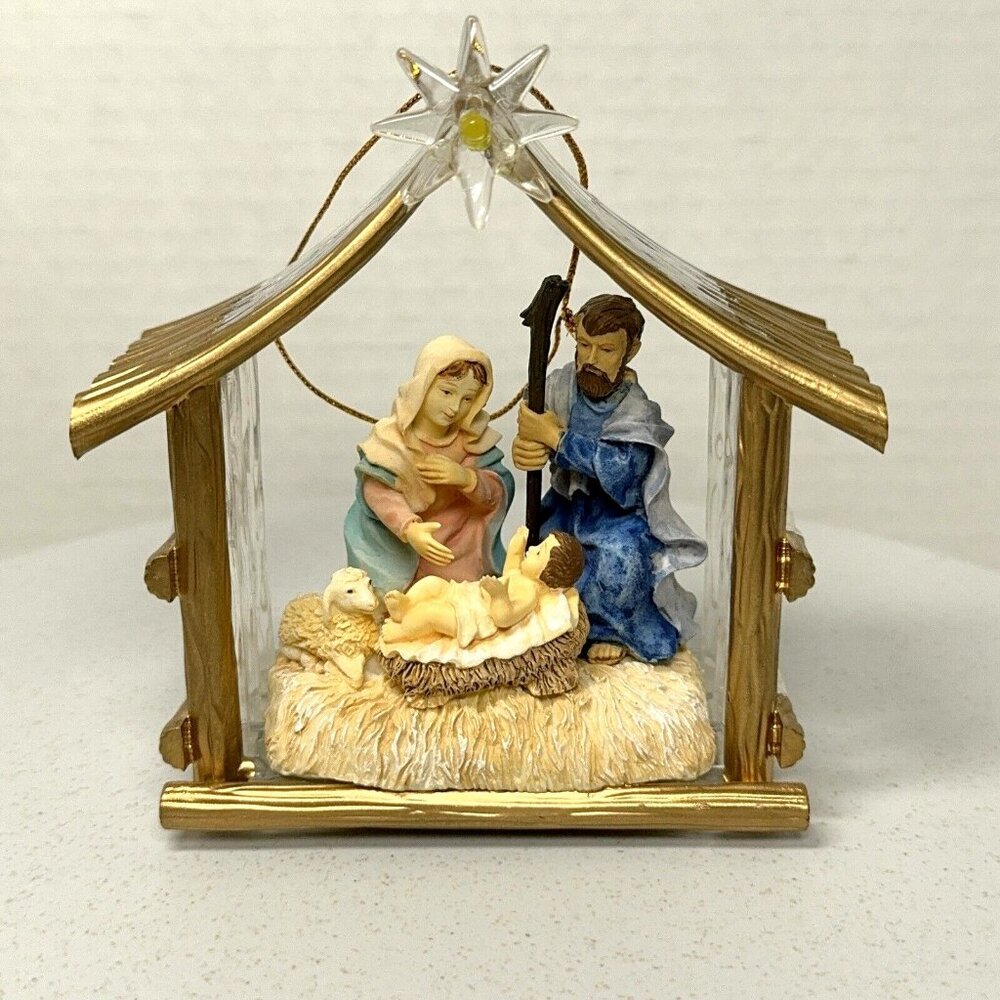 Nativity Christmas Ornament 2000 Avon Divine Baby Jesus Star DOES NOT WORK Read